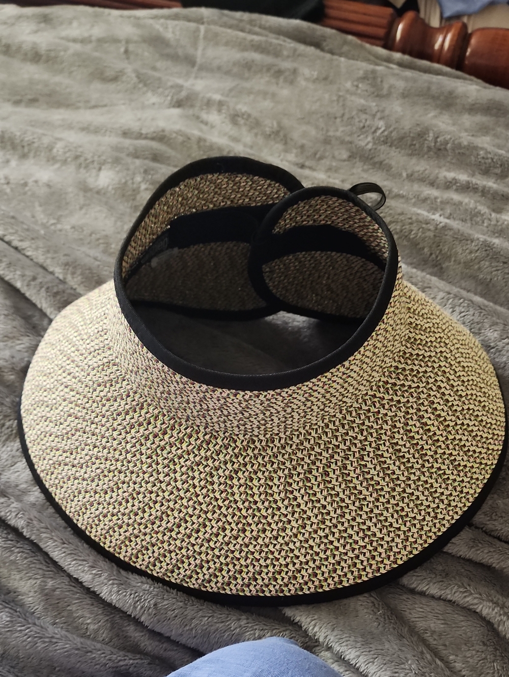 San Diego Hat Company Natural Straw Visor with Black Trim